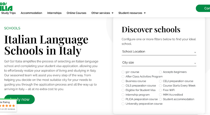 Italian language courses in Italy for 50+ learners